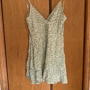 green flowered dress
